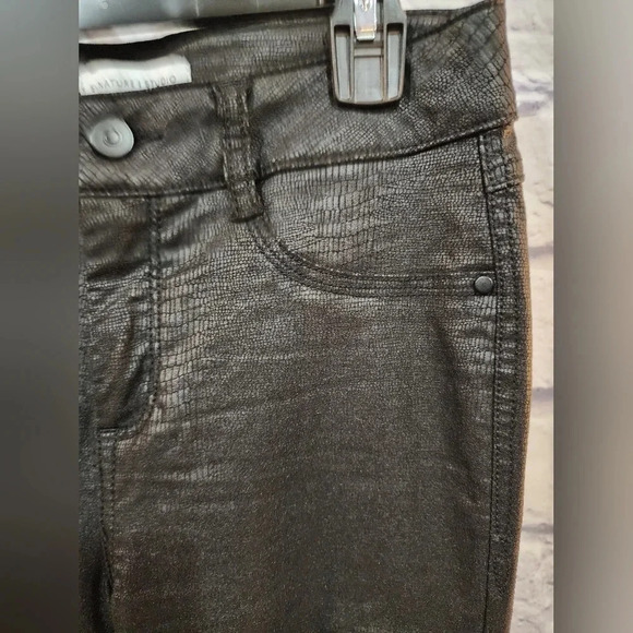 Signature Studio Black Faux Snake Skin Pants Stretch - size 4 - Picture 5 of 5